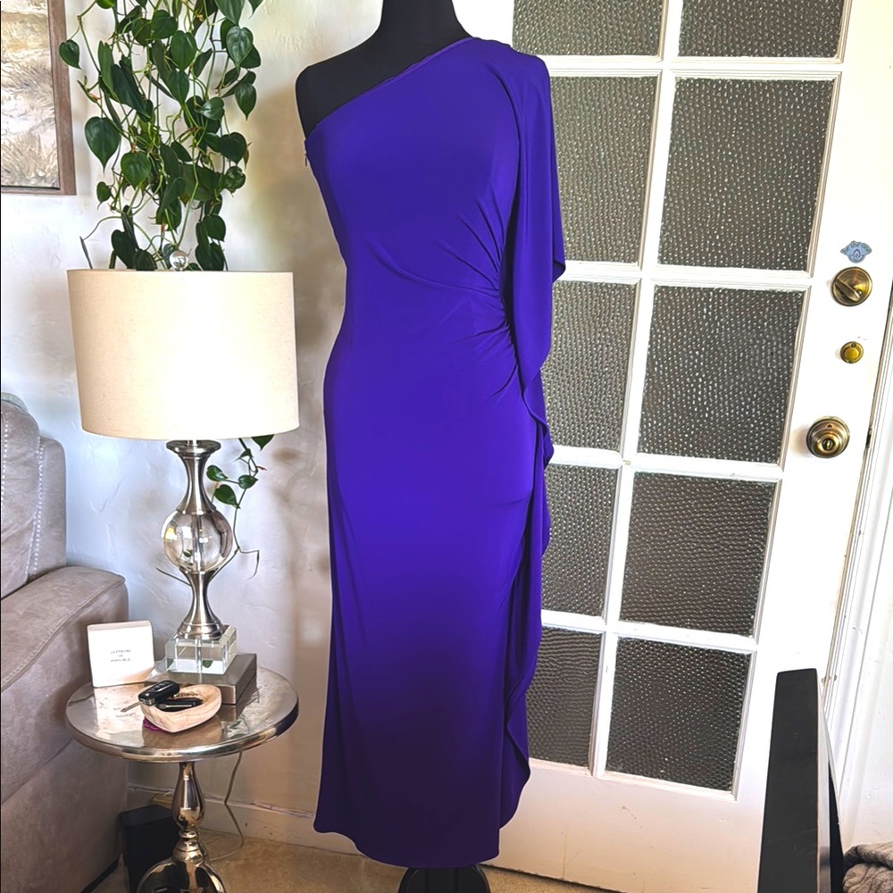 Elegant Purple One-Shoulder Dress